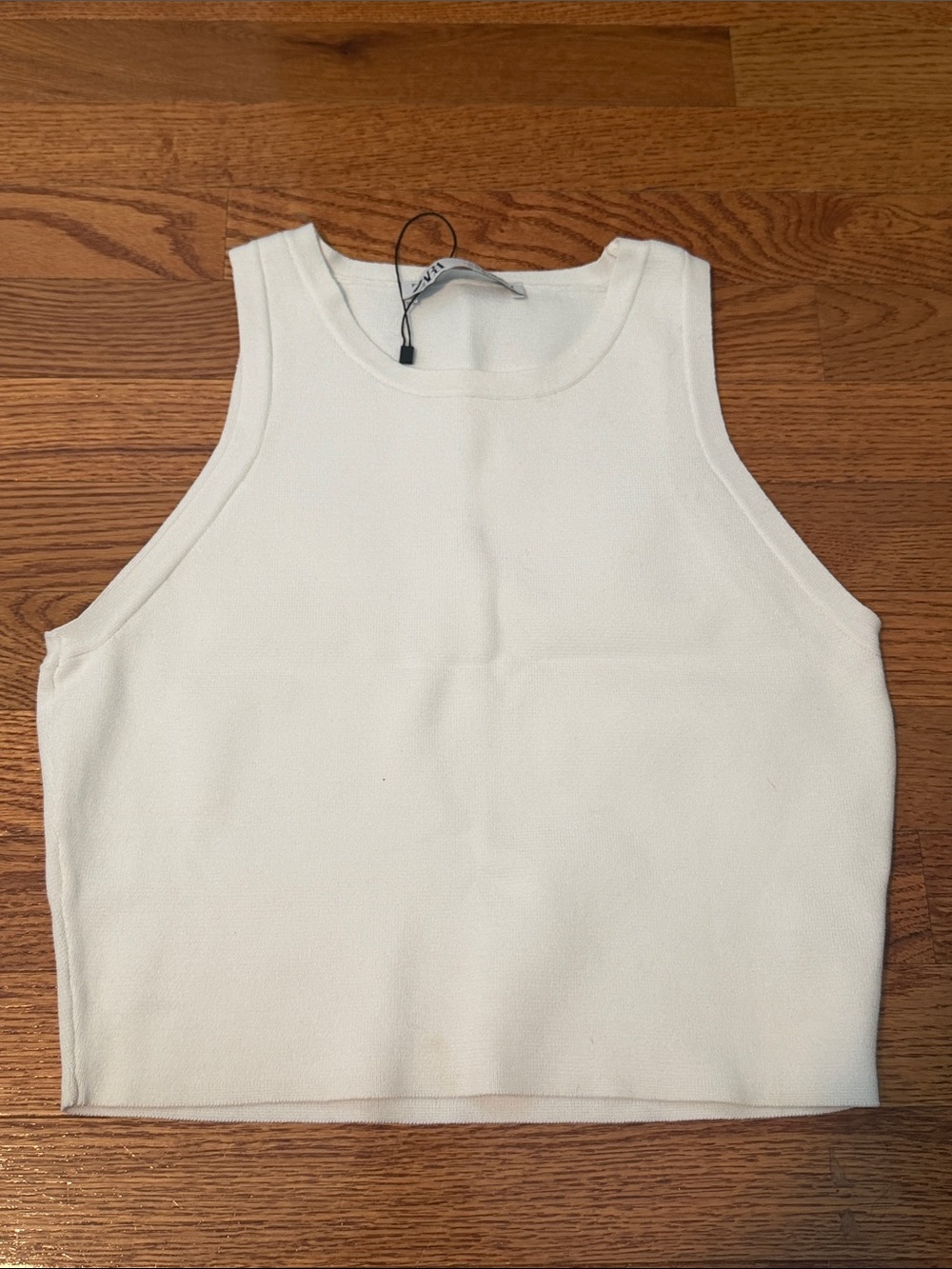 NEW Zara white Knit Crop Top - size M